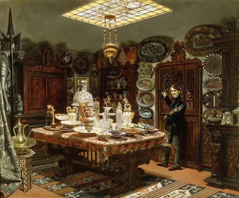 Arthur Henry Roberts -- View of the pieces of art in the apartment of Monsieur Sauvageot