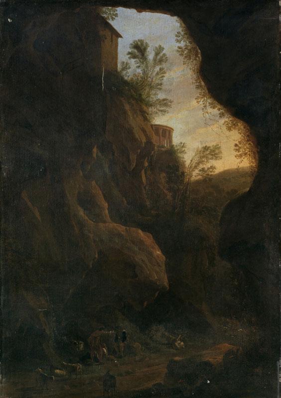 Asselijn, Jan (Atribuido a)-Vista de Tivoli-160 cm x 112 cm