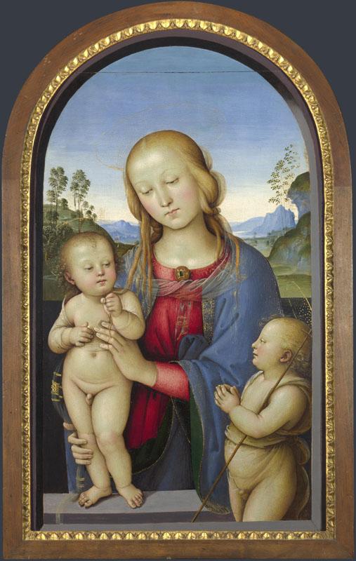 Associate of Pietro Perugino - The Virgin and Child with Saint John