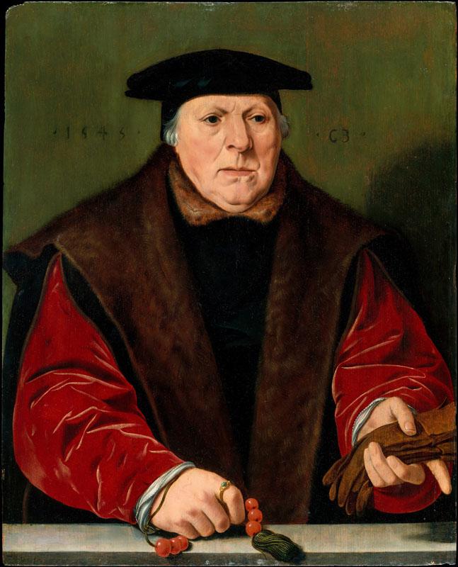 Attributed to Jan Cornelisz Vermeyen--Portrait of a Man with a Rosary