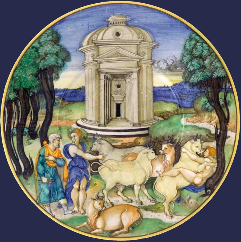 Attributed to Nicola da Urbino -- Plate Pasiphae