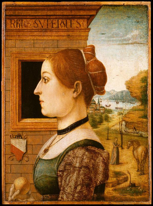 Attributed to the Maestro delle Storie del Pane--Portrait of a Woman, possibly Ginevra d Antonio Lupari Gozzadini