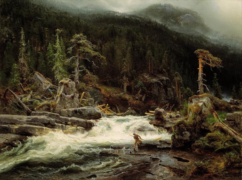 August Cappelen - Waterfall in Telemark