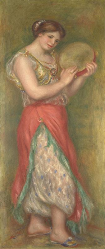 Auguste Renoir -Dancing Girl with Tambourine from Pair of Dancing Girls with Musical Instruments
