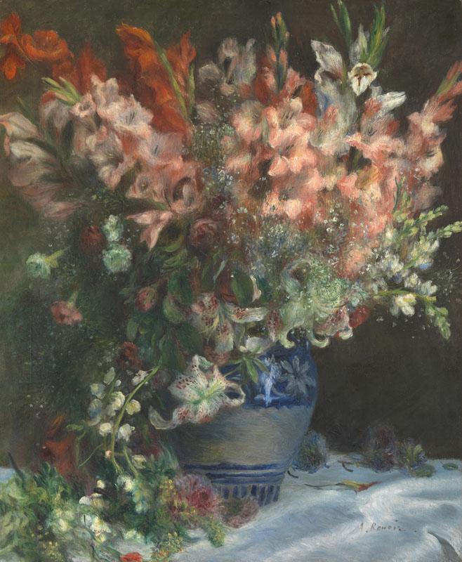 Auguste Renoir -Gladioli in a Vase