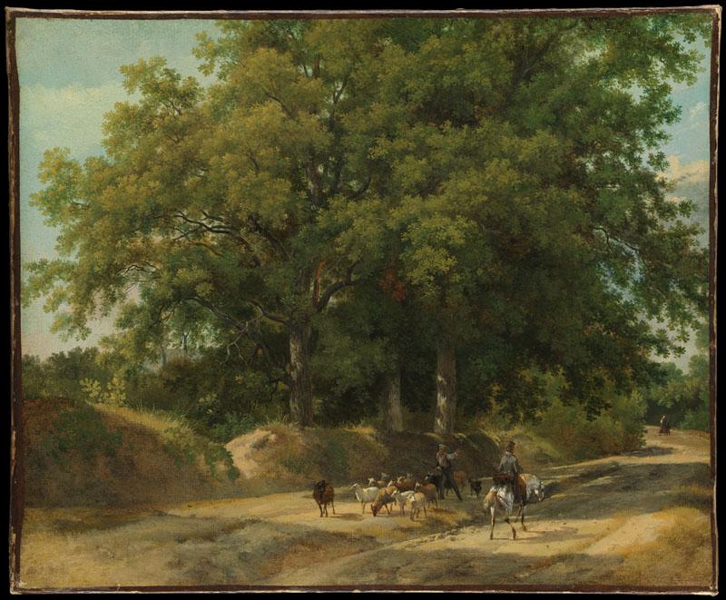Auguste-Xavier Leprince--A Shepherd and a Rider on a Country Lane