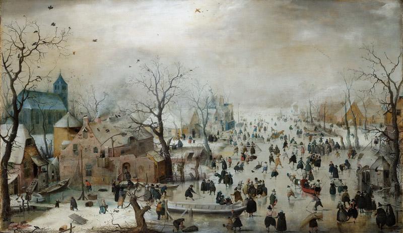 Avercamp, Hendrick -- Winterlandschap met schaatsers, 1608