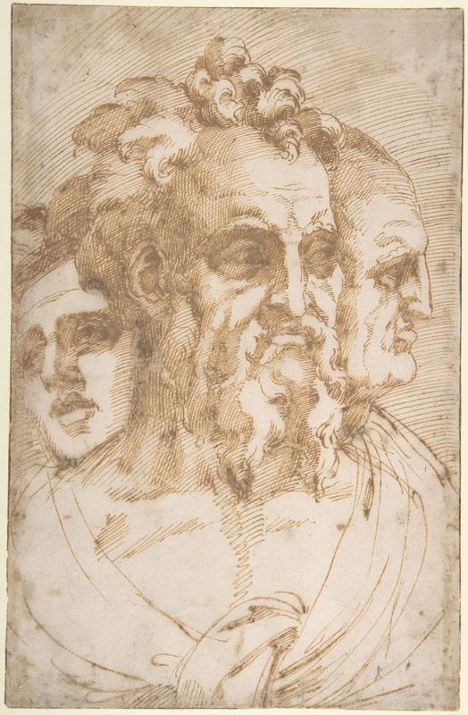 Baccio Bandinelli--Three Male Heads