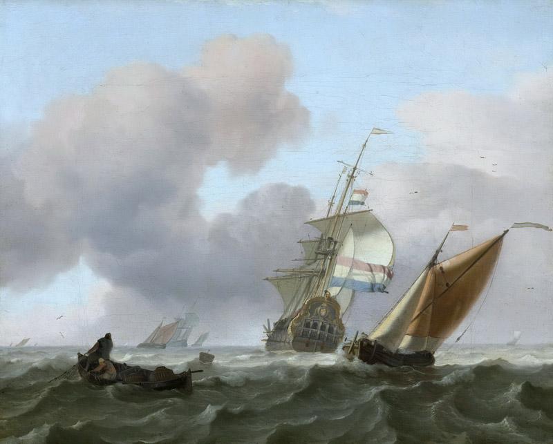 Bakhuysen, Ludolf -- Woelige zee met schepen, 1697
