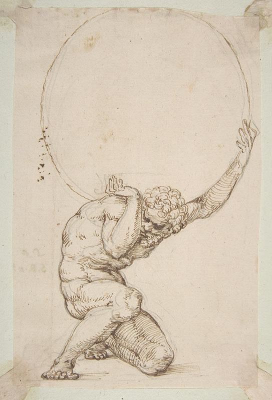 Baldassare Tommaso Peruzzi--Crouching Figure of Atlas