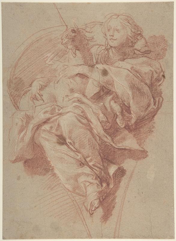Baldassarre Franceschini--Allegorical Figure of Purity with a Unicorn