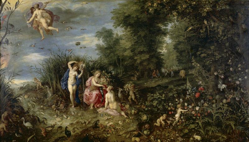 Balen, Hendrik van, Brueghel el Viejo, Jan-La Abundancia y los Cuatro Elementos-62 cm x 105 cm