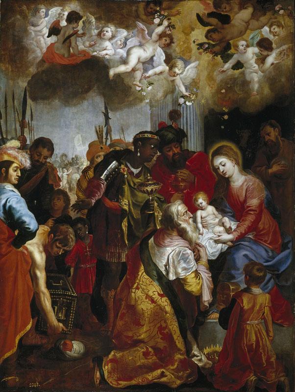 Balen, Hendrik van-Adoracion de los Reyes Magos-136 cm x 102 cm