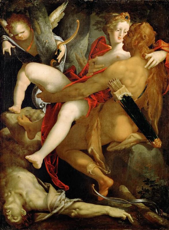 Bartholomaeus Spranger -- Hercules, Dejaneira and the Dead Centaur Nessus