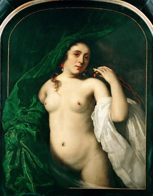 Bartholomeus van der Helst (1613-1670) -- Nude Lifting a Curtain