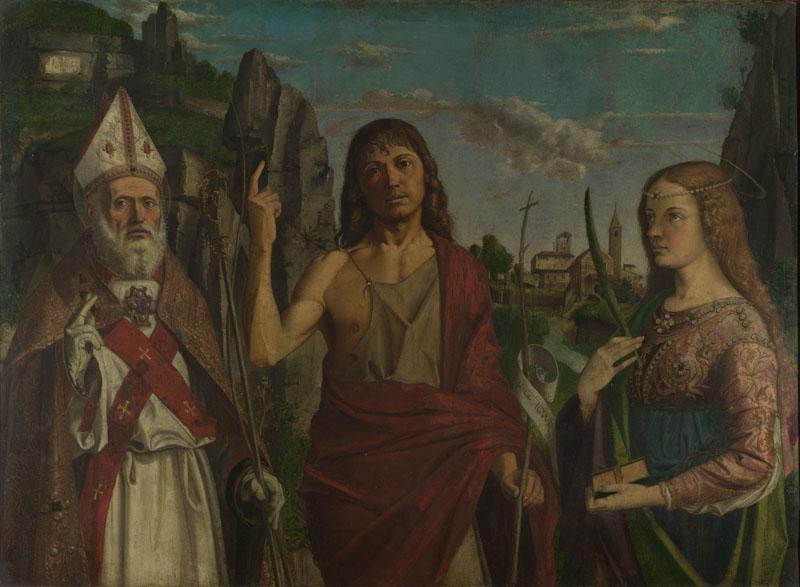 Bartolomeo Montagna - Saint Zeno, Saint John the Baptist and a Female Martyr