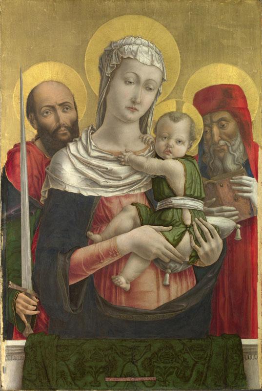 Bartolomeo Vivarini - The Virgin and Child with Saints Paul and Jerome