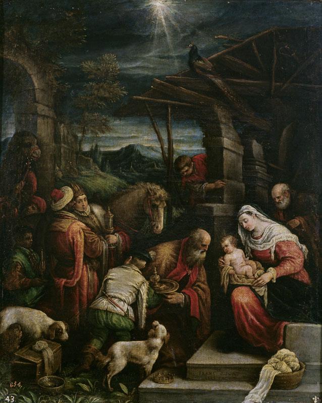 Bassano, Francesco-Adoracion de los Reyes Magos-86 cm x 71 cm