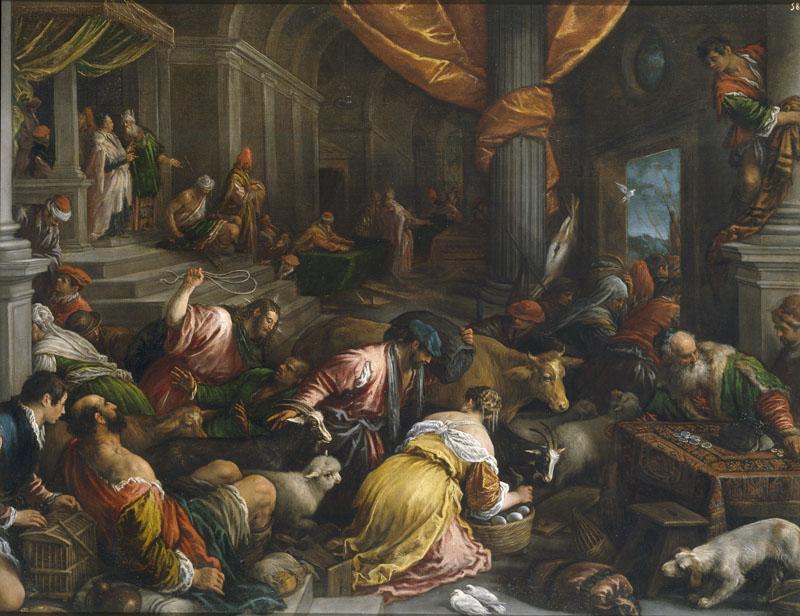 Bassano, Francesco-Expulsion de los mercaderes del Templo-150 cm x 184 cm
