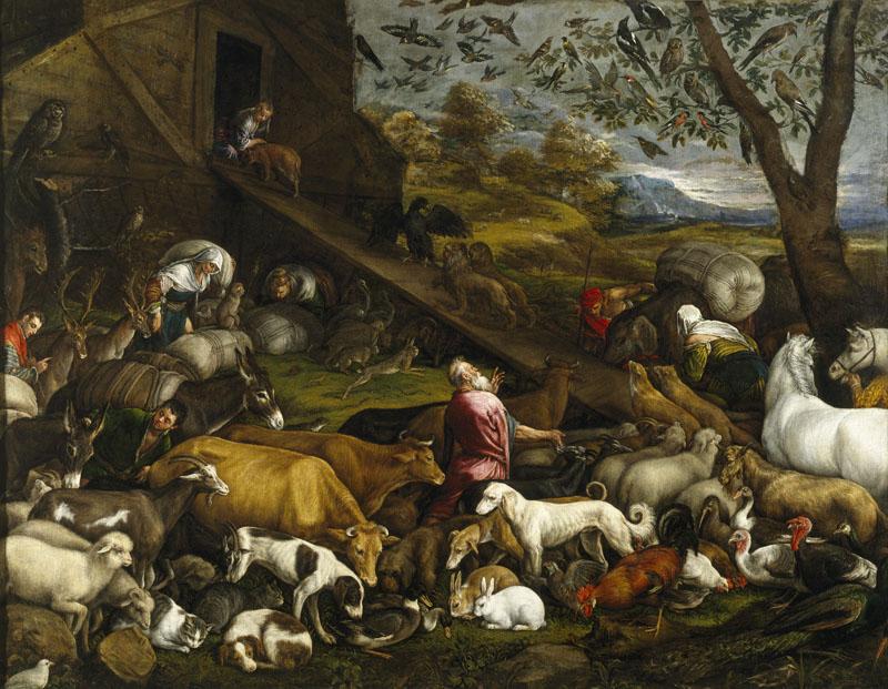 Bassano, Jacopo-Entrada de los animales en el arca de Noe-207 cm x 265 cm