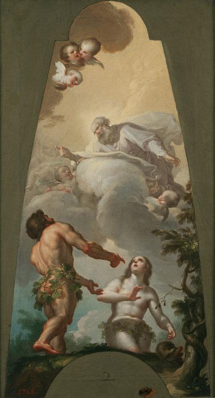 Bayeu y Subias, Francisco-Adan y Eva reconvenidos por su pecado-59,3 cm x 32,7 cm