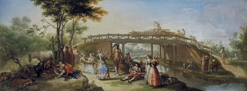 Bayeu y Subias, Francisco-El puente del Canal de Madrid-36 cm x 95 cm