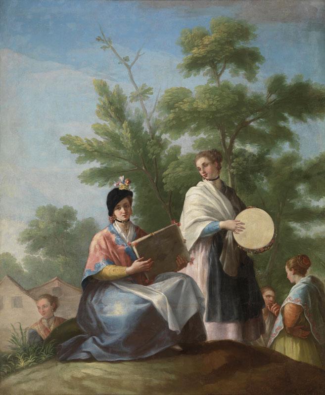 Bayeu y Subias, Ramon-Mozas tocando el pandero-172 cm x 143 cm