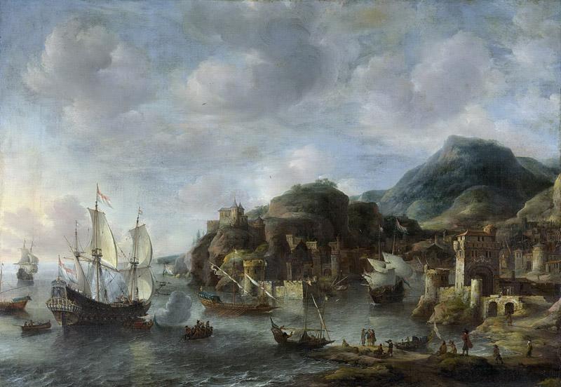Beerstraten, Jan Abrahamsz. -- Hollandse schepen in een vreemde haven, 1658