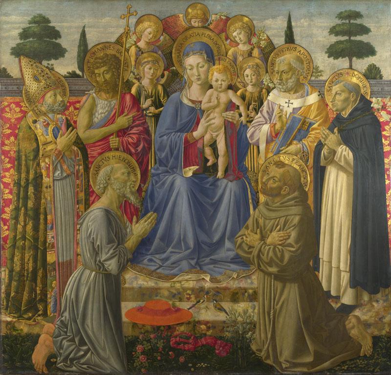 Benozzo Gozzoli - The Virgin and Child Enthroned among Angels and Saints