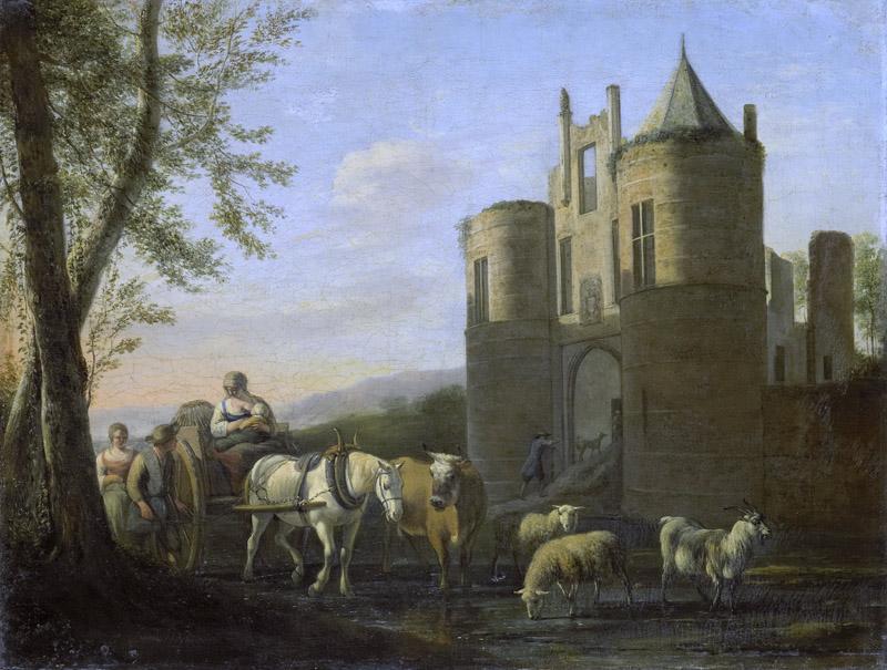 Berckheyde, Gerrit Adriaensz. -- De voorpoort van kasteel Egmond, 1670-1698