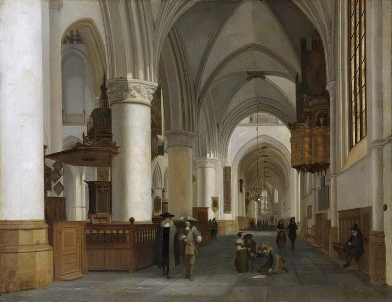 Berckheyde, Job -- De Sint Bavokerk te Haarlem van binnen, 1674
