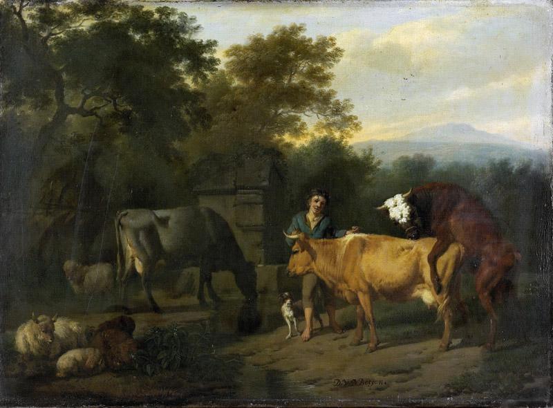 Bergen, Dirck van -- Landschap met herder en vee