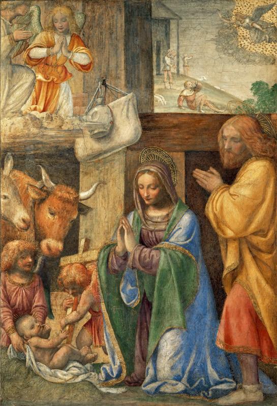 Bernardino Luini -- Nativity and Adoration of the Shepherds