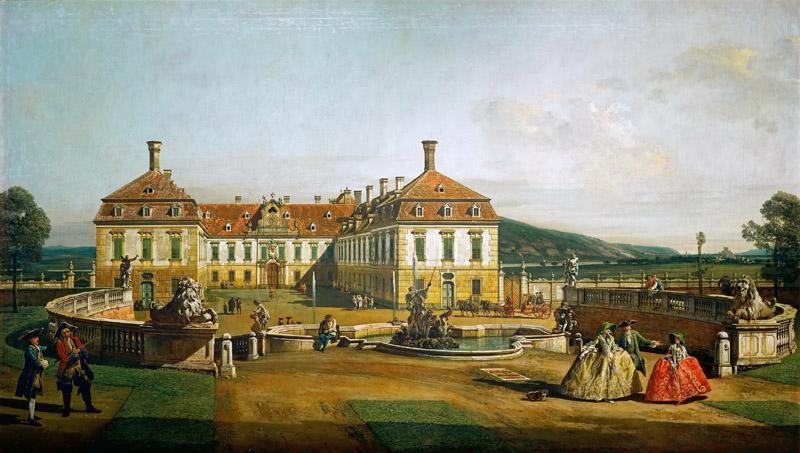 Bernardo Bellotto (1721-1780) -- Schlosshof Castle as Seen from the Garden