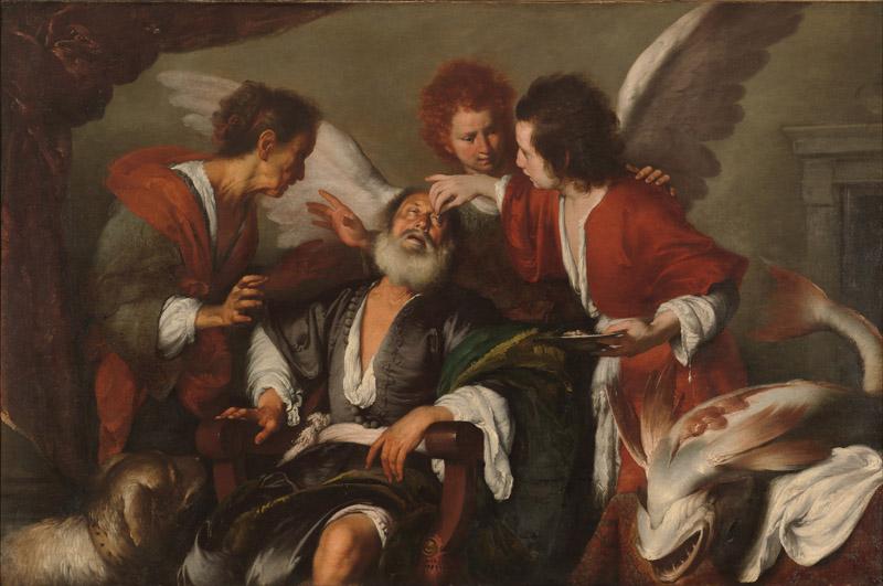 Bernardo Strozzi--Tobias Curing His Father Blindness