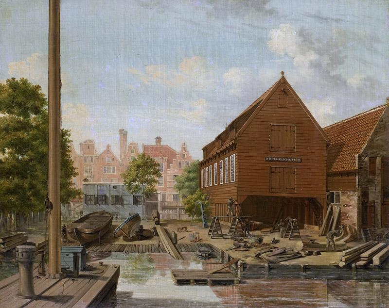 Bertichen, Pieter Godfried -- De scheepstimmerwerf D Hollandsche Tuin op het Bickers Eiland te Amsterdam
