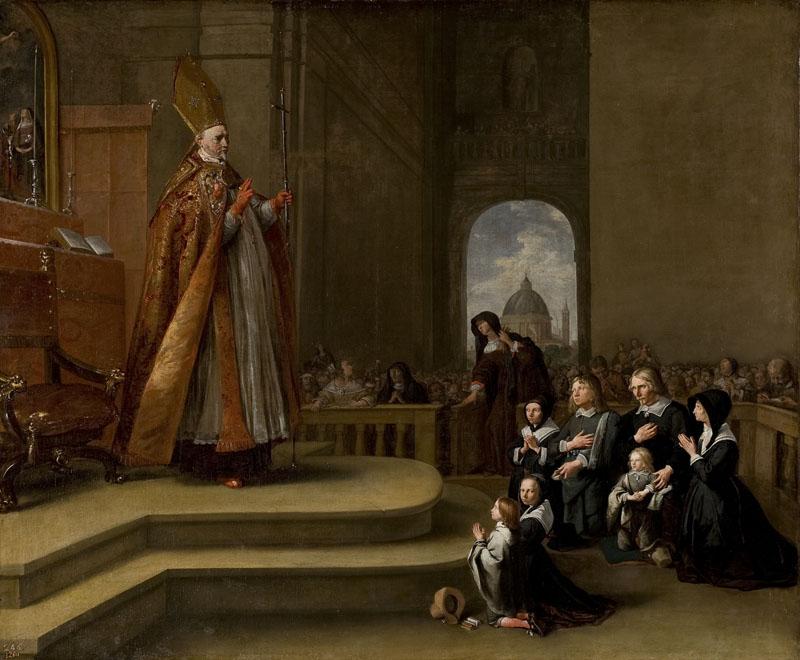 Breenbergh, Bartholomeus-El obispo Rovenius bendiciendo a una familia