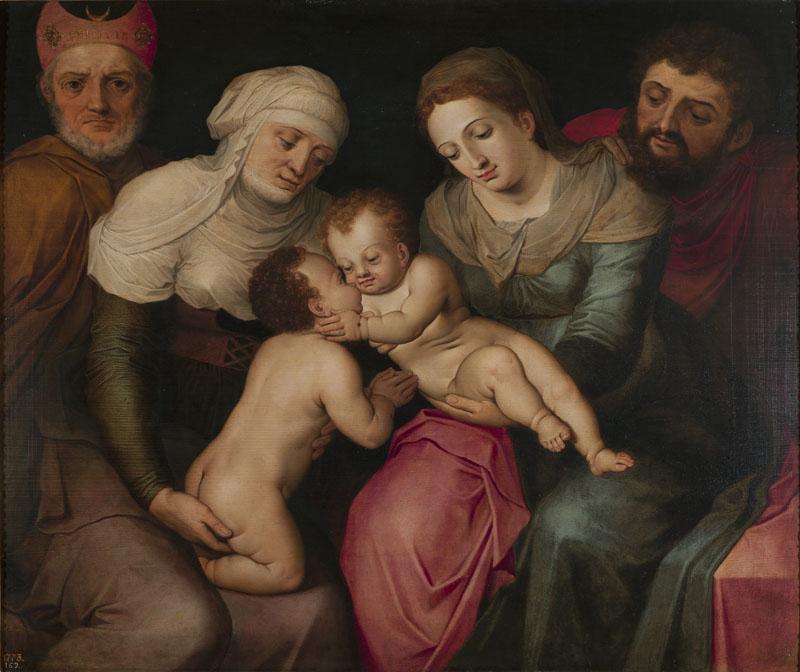Broeck, Crispin van den (Atribuido a)-La Sagrada Familia-88 cm x 104 cm