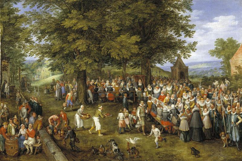 Brueghel el Viejo, Jan-Banquete de bodas presidido por los Archiduques-84 cm x 126 cm