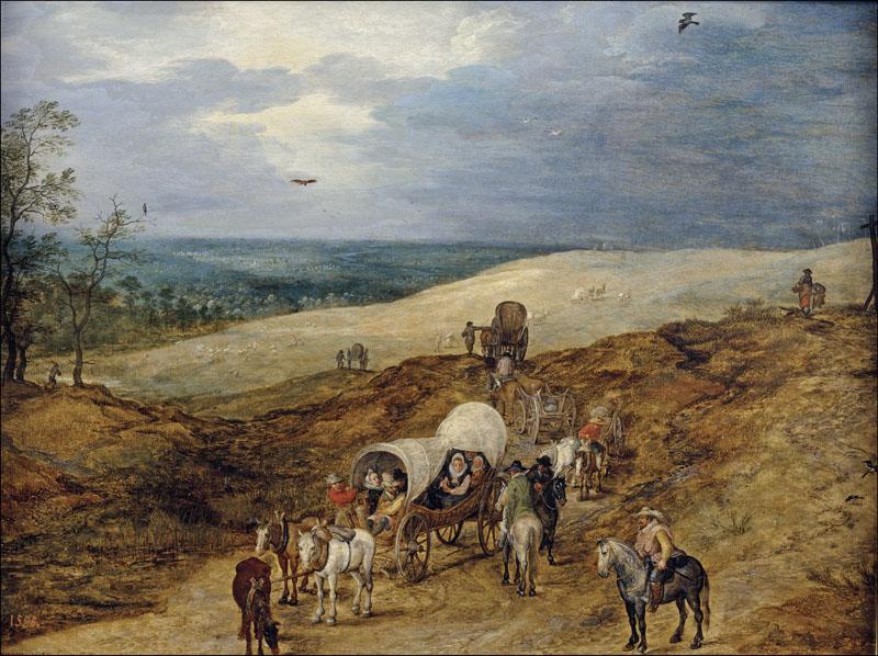 Brueghel el Viejo, Jan-Paisaje con galeras-33 cm x 43 cm