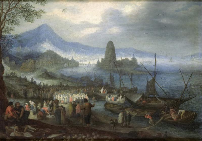 Brueghel, Jan (I) -- De prediking op het Meer van Galilea., 1600-1699