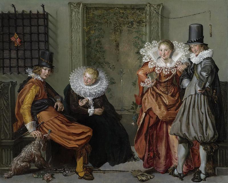 Buytewech, Willem Pietersz. -- Een deftig gezelschap op een terras, 1616-1620