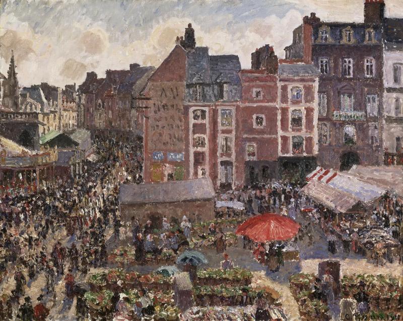 Camille Pissarro, French, 1830-1903 -- Fair on a Sunny Afternoon, Dieppe