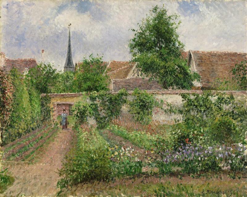 Camille Pissarro, French, 1830-1903 -- Vegetable Garden, Overcast Morning, Eragny