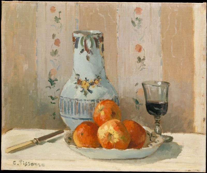 Camille Pissarro--Still Life with Apples and Pitcher