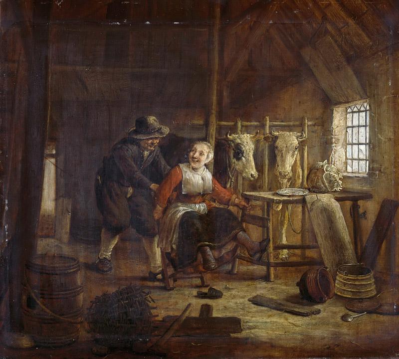 Camphuysen, Govert Dircksz. -- Vrijage in een koestal, 1645-1672
