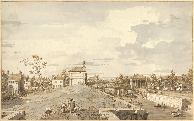 Canaletto (1697-1768)-The Porta Portello with the Brenta Canal i