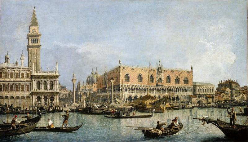 Canaletto -- The Molo, seen from the San Marco Basin