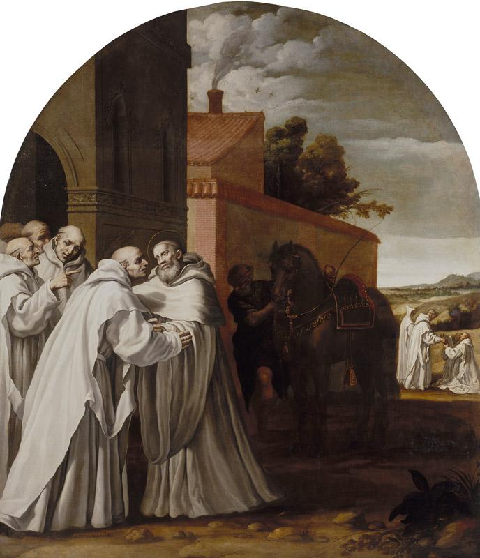 Carducho, Vicente-San Bernardo de Claraval visita a Guigo I en la cartuja-337 cm x 298 cm