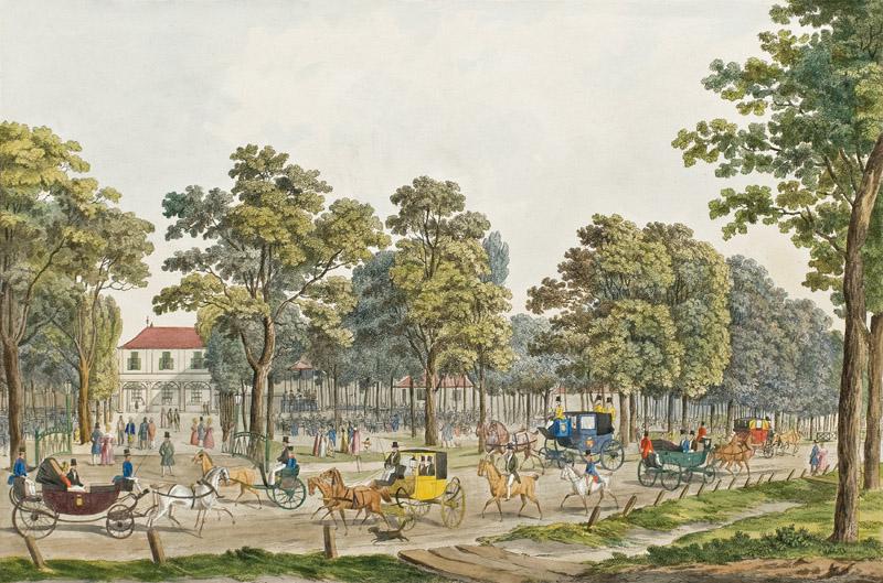 Carl Schutz - View of the Grand Avenue in the Prater by the Coffee House